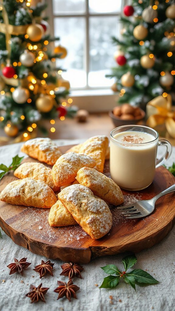 festive eggnog flavored biscotti