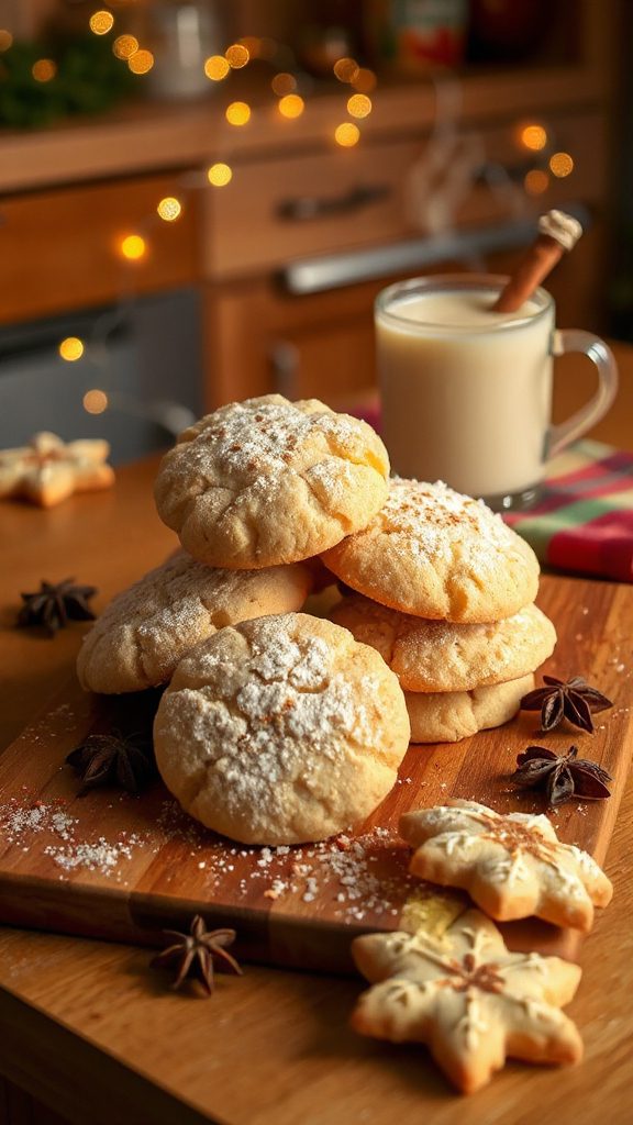 festive eggnog flavored cookies