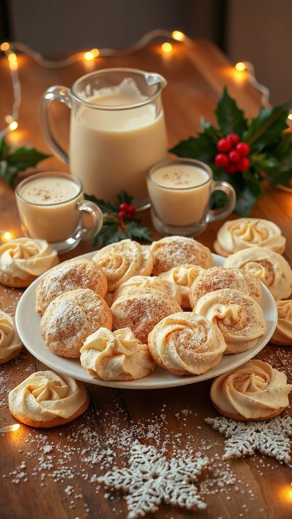 festive eggnog flavored cookies