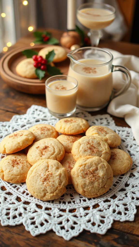 festive eggnog flavored cookies