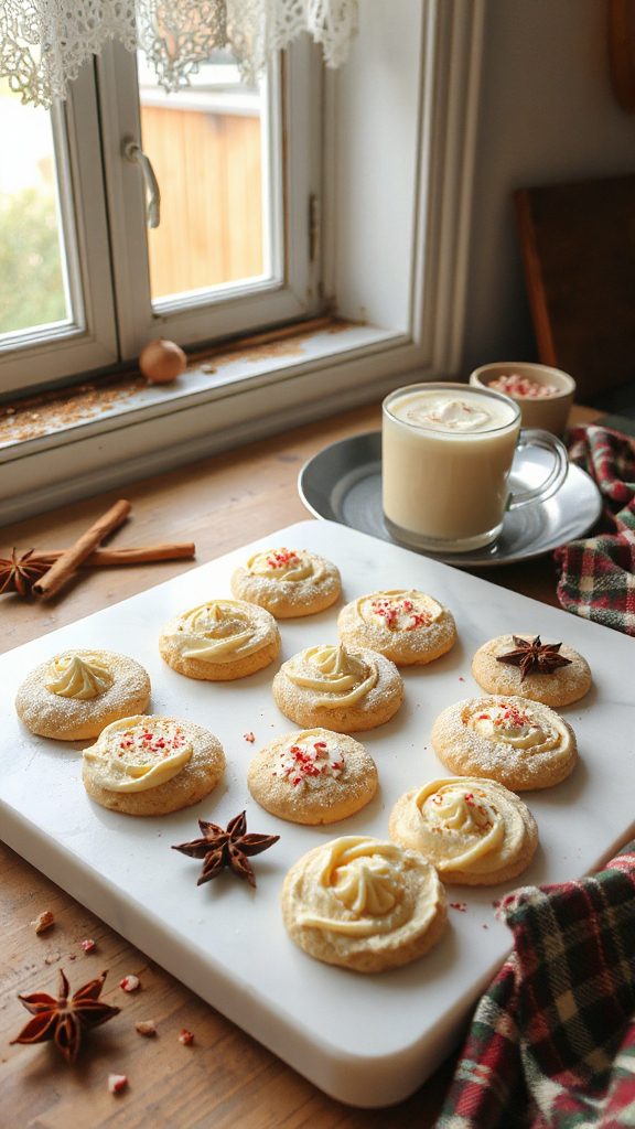 festive eggnog flavored sugar cookies