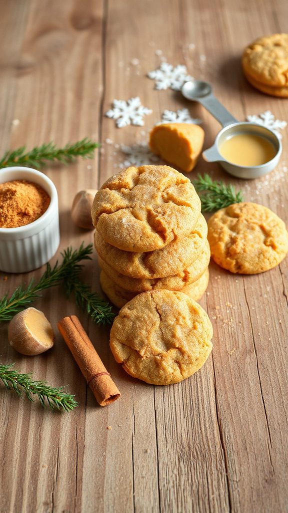festive eggnog molasses cookies