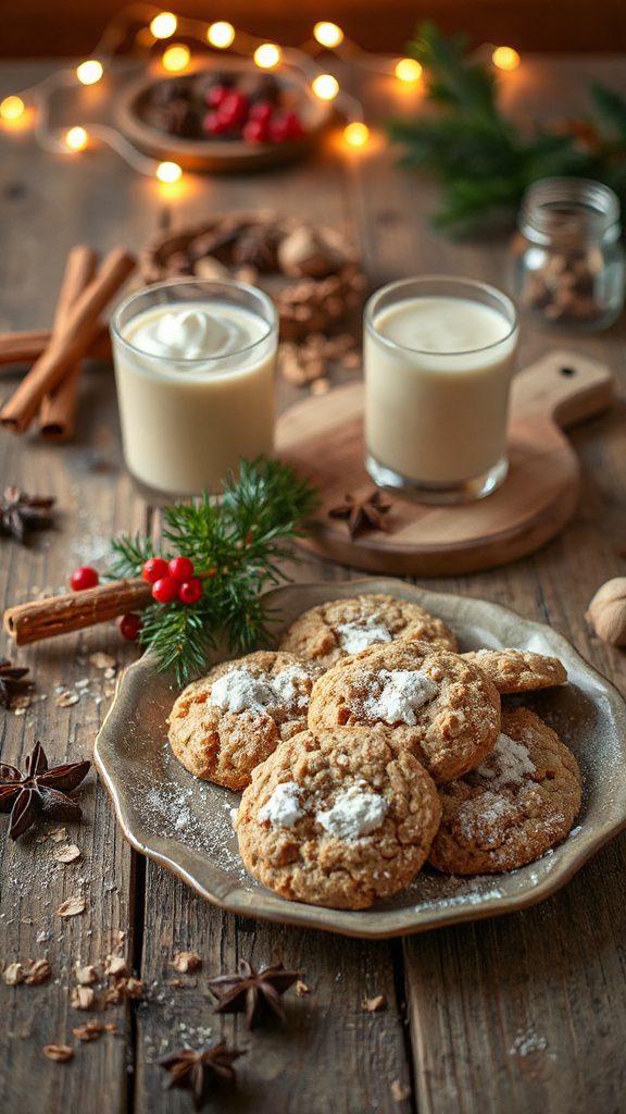 festive eggnog oatmeal cookies