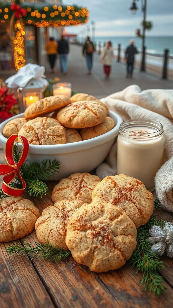 festive eggnog snickerdoodle cookies