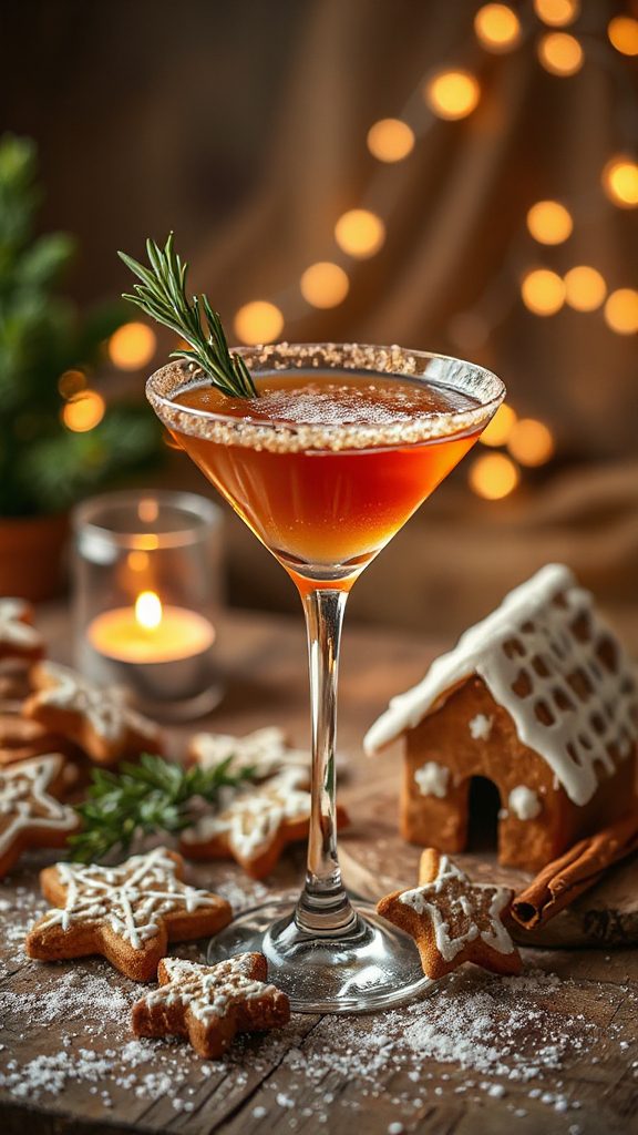 festive elegant gingerbread cocktail