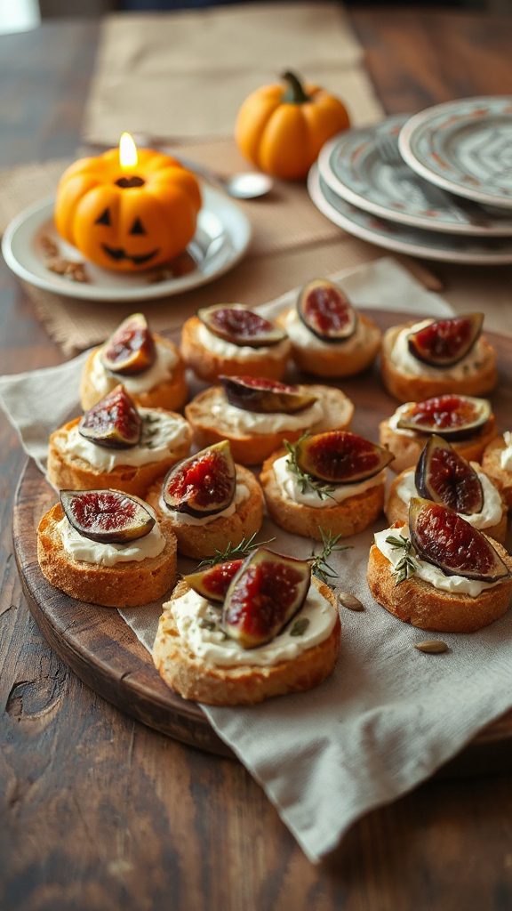 festive fig ricotta crostini