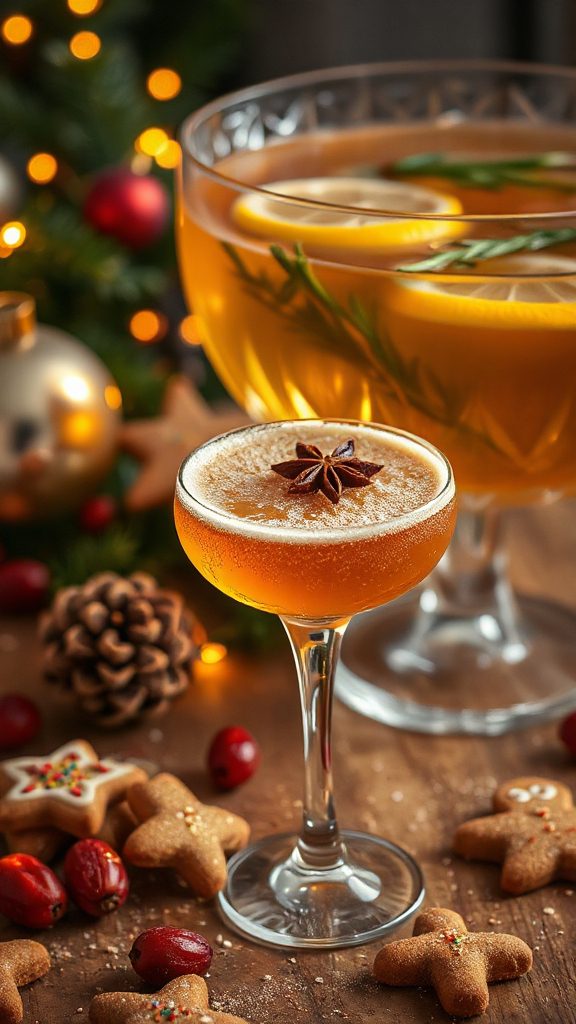 festive gingerbread champagne punch