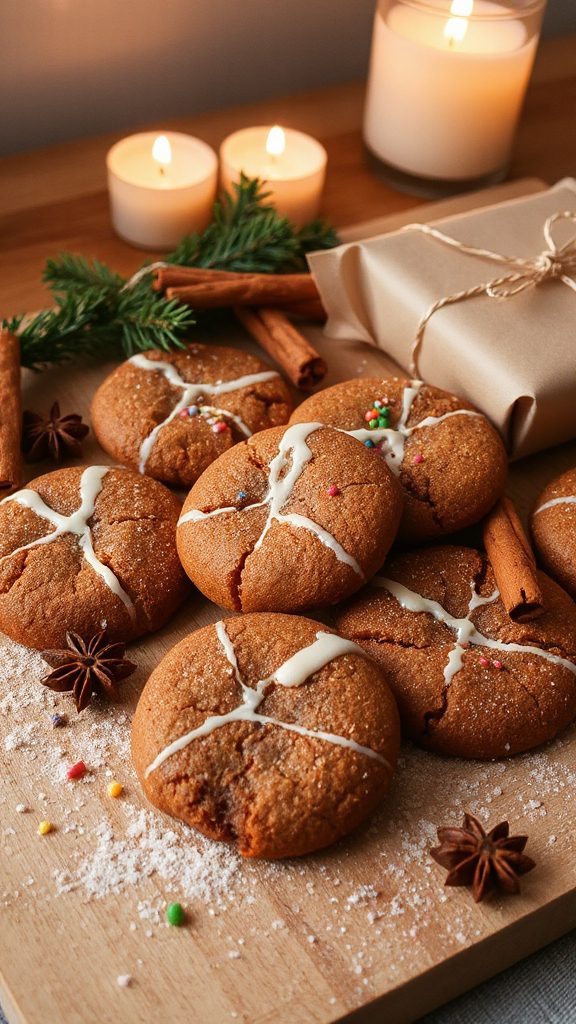 festive gingerbread drop cookies