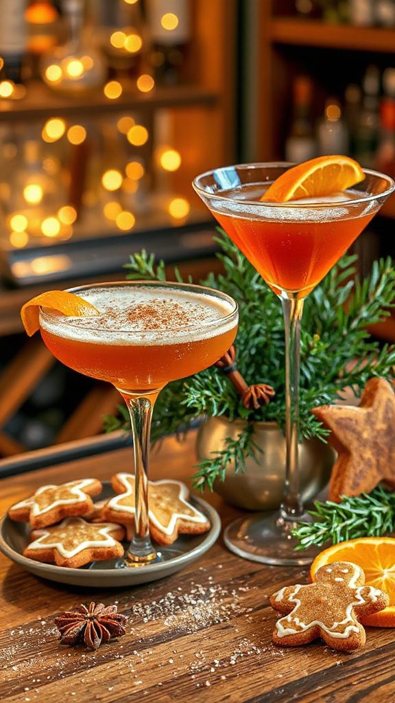 festive gingerbread orange cocktail