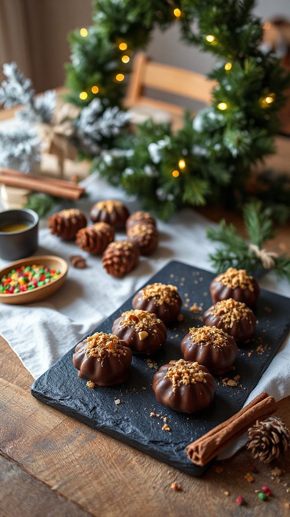 festive gingerbread pinecone treats
