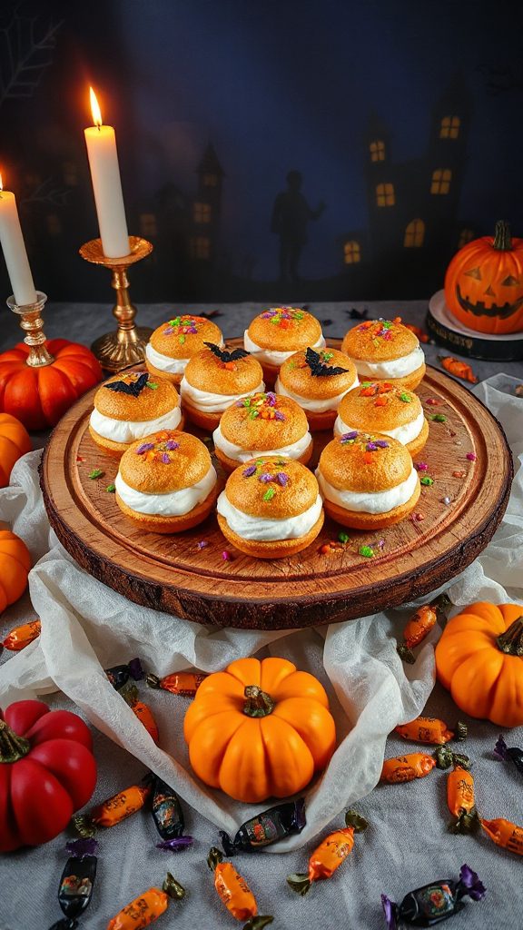 festive halloween chouquette toppings