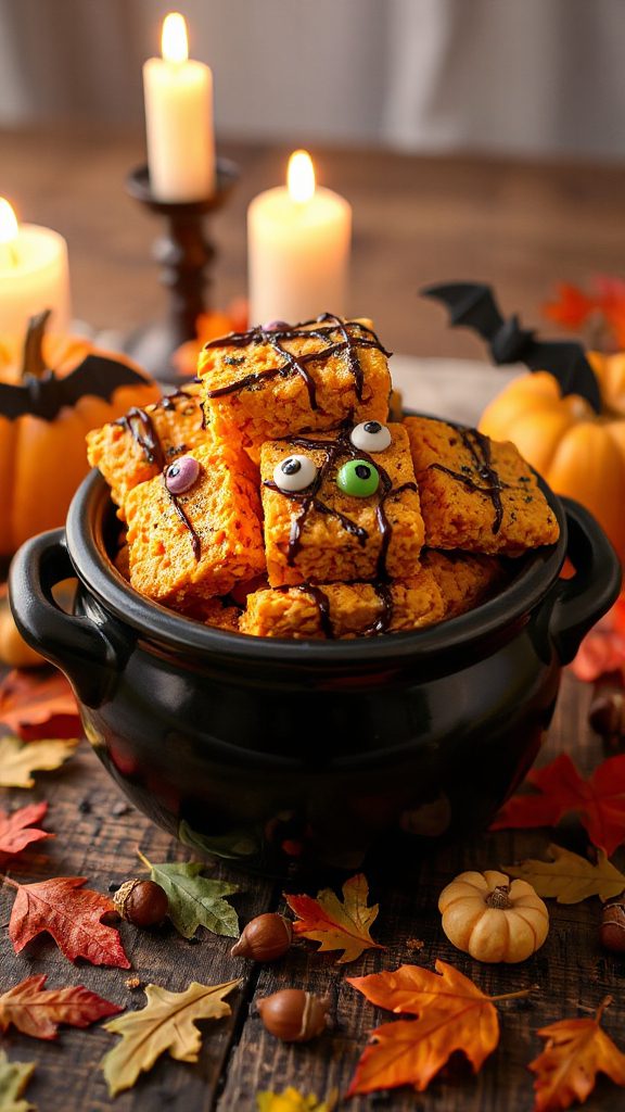 festive halloween rice treats