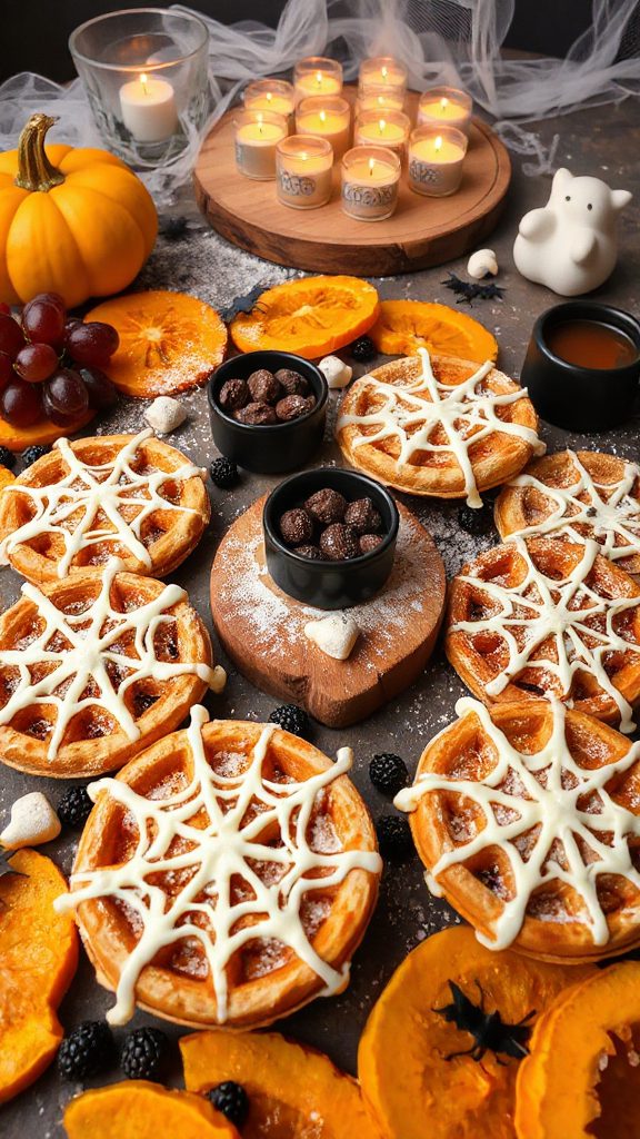 festive halloween spider waffles festive halloween spider waffles