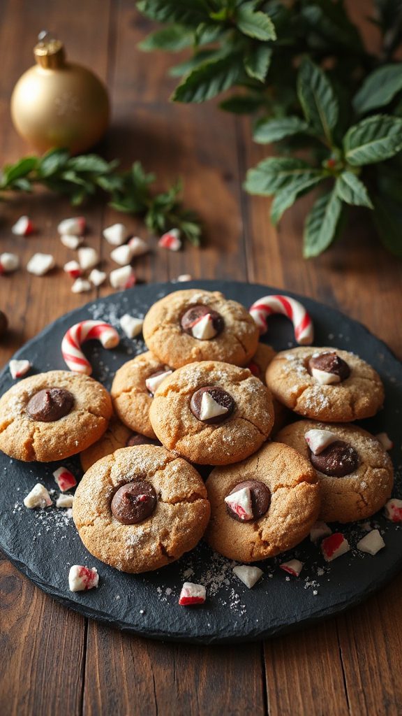 festive hazelnut peppermint cookies