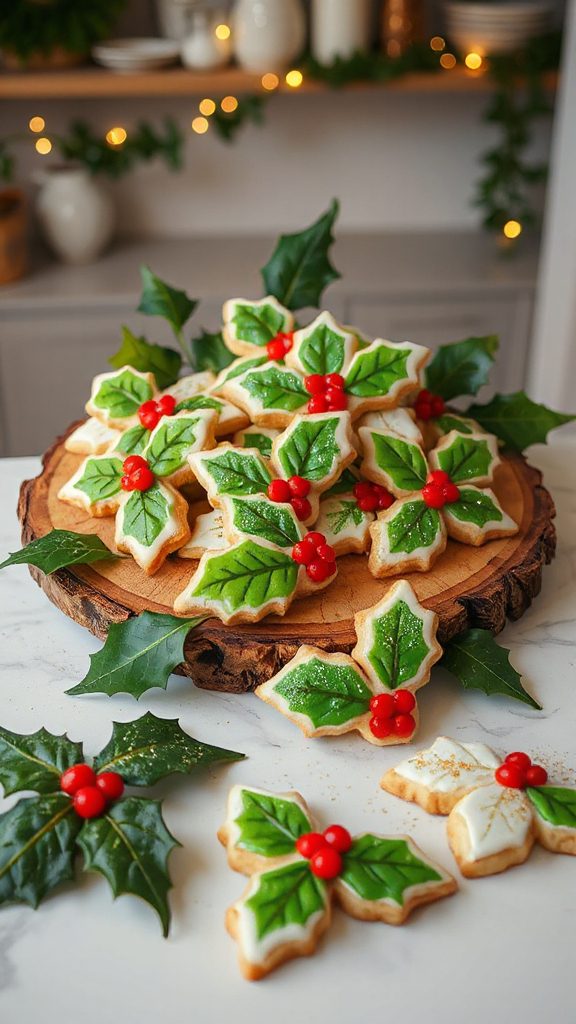 festive holly leaf cookies festive holly leaf cookies