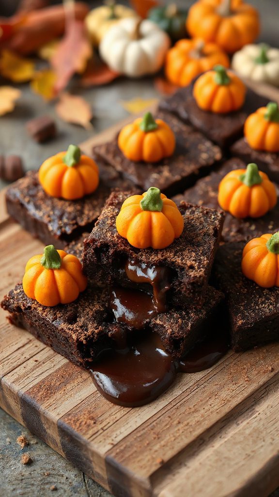 festive jack o lantern brownies