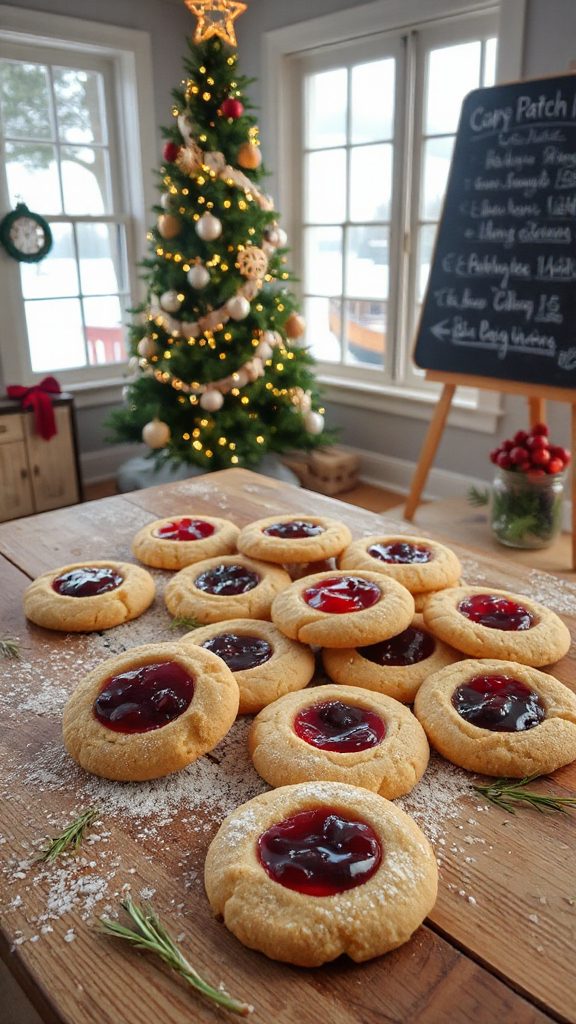 festive jam filled cookies