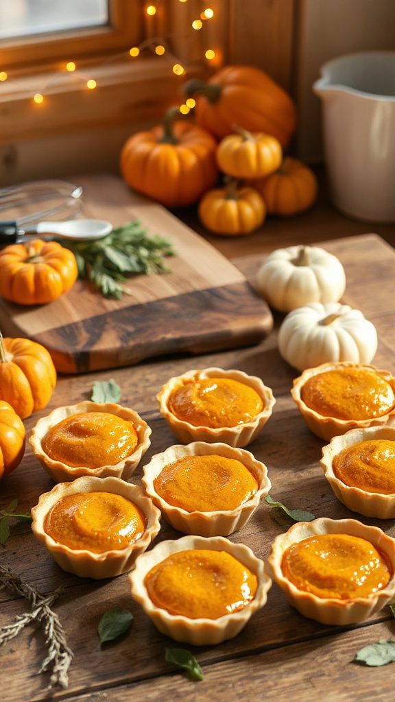 festive mini pumpkin pies
