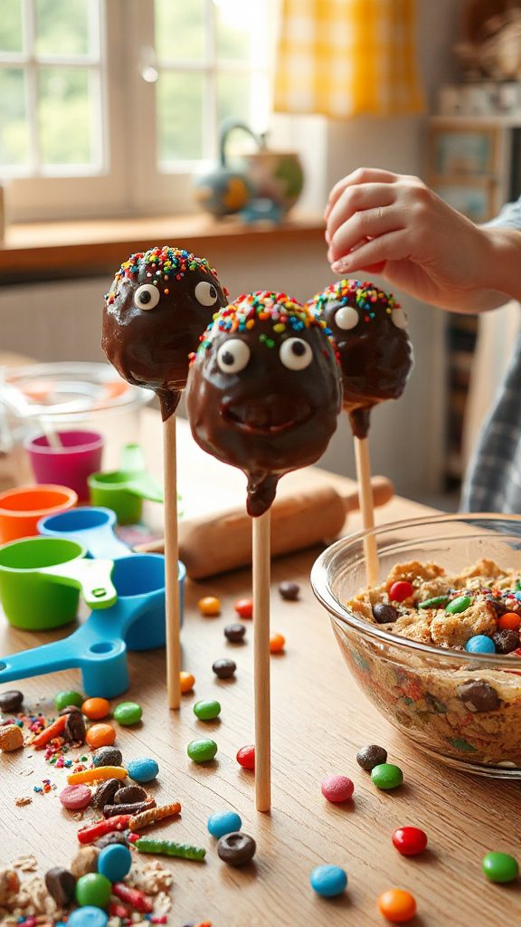 festive monster cookie pops festive monster cookie pops