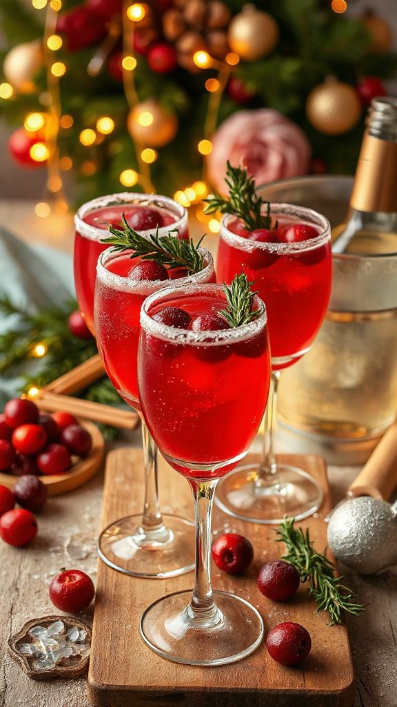 festive non alcoholic cranberry spritzer