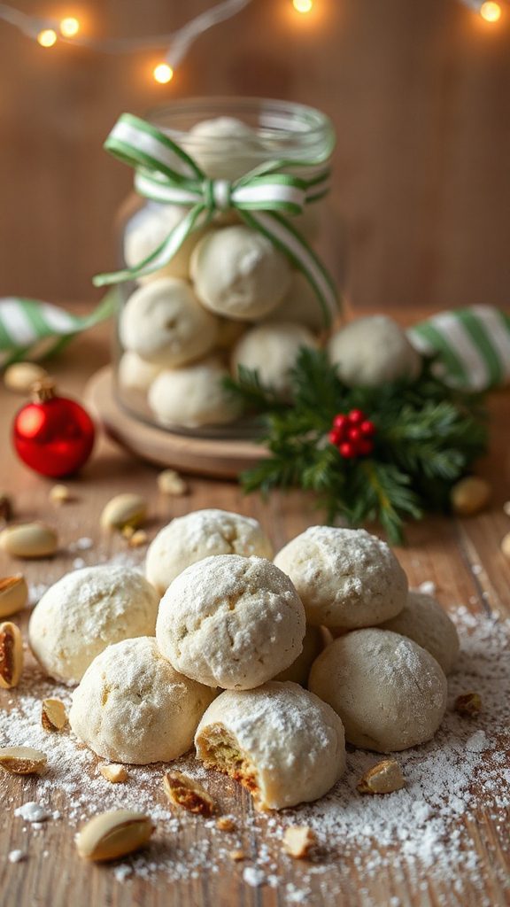 festive nutty snowball cookies