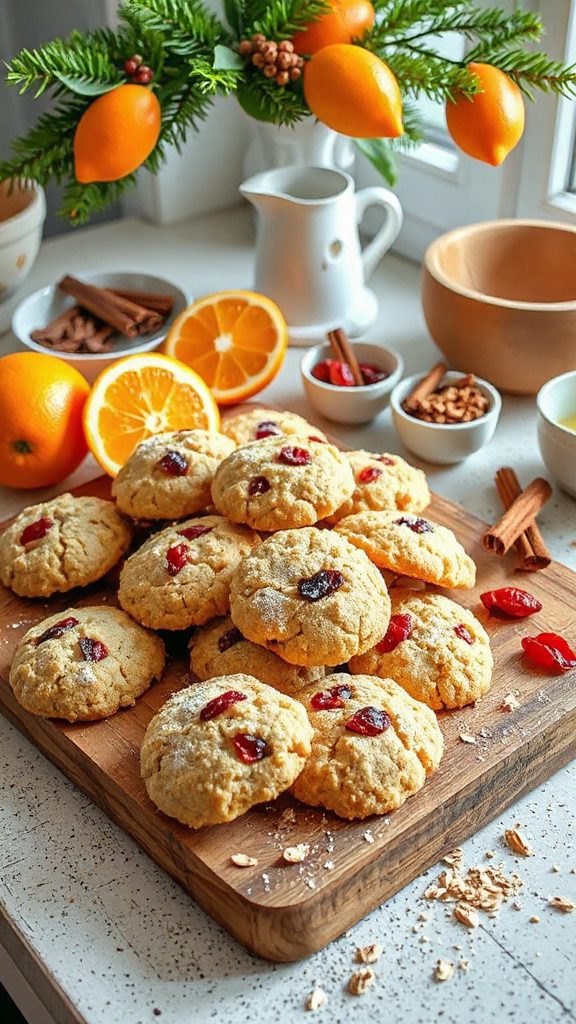 festive orange cranberry cookies