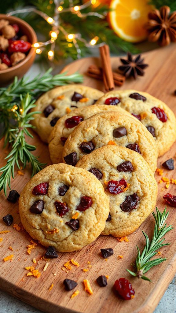 festive orange cranberry cookies