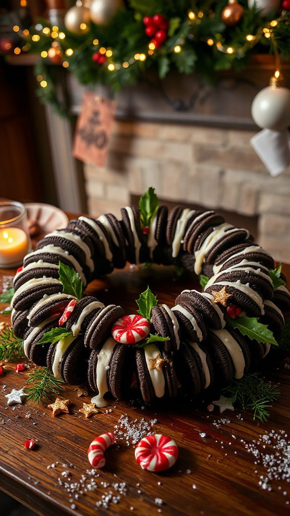 festive oreo cookie wreaths festive oreo cookie wreaths
