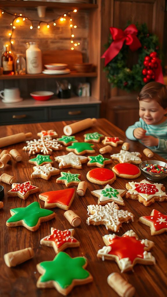 festive ornament cookie decorating