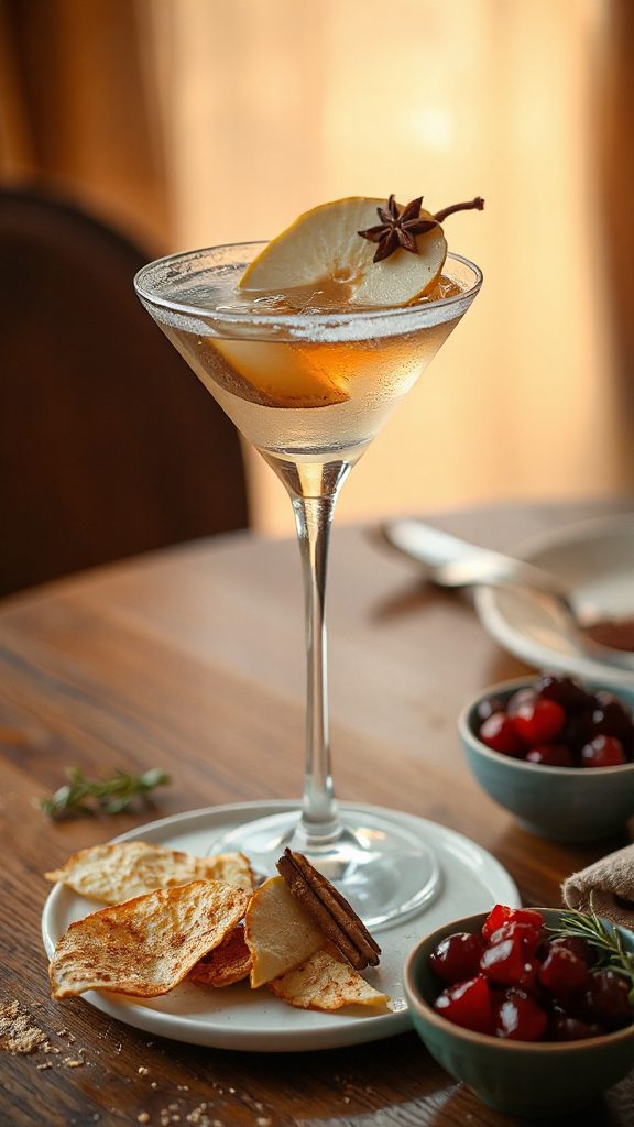 festive pear cranberry cocktail