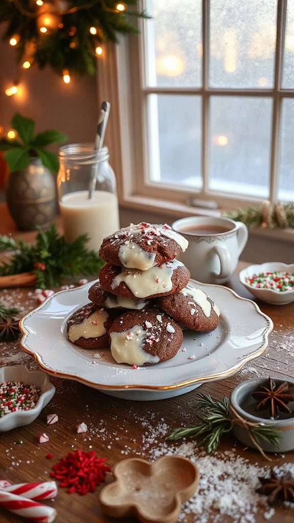 festive peppermint bark cookies