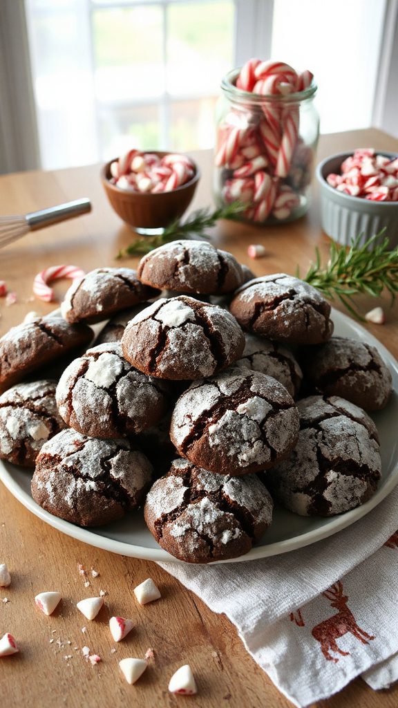 festive peppermint chocolate cookies