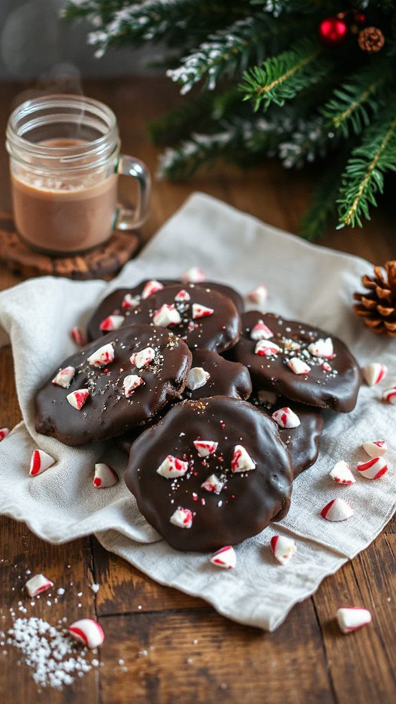 festive peppermint chocolate cookies