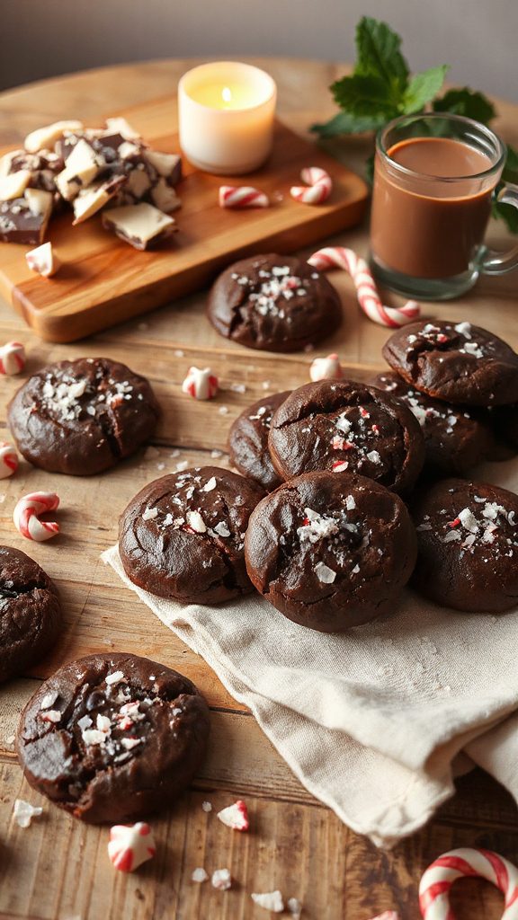 festive peppermint chocolate cookies
