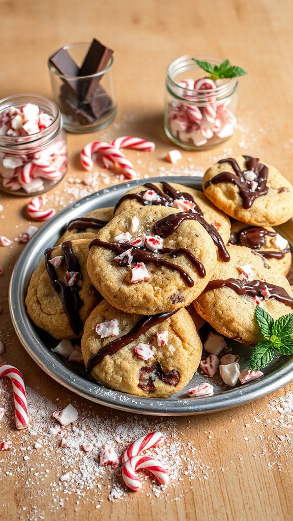 festive peppermint chocolate cookies