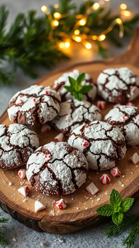 festive peppermint chocolate cookies