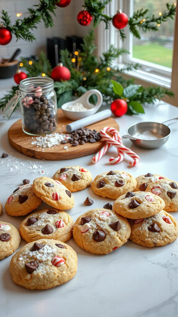 festive peppermint chocolate cookies