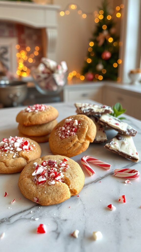festive peppermint crunch cookies