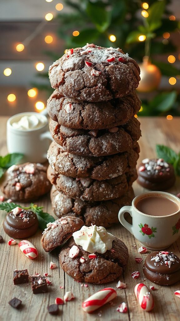 festive peppermint fudge cookies