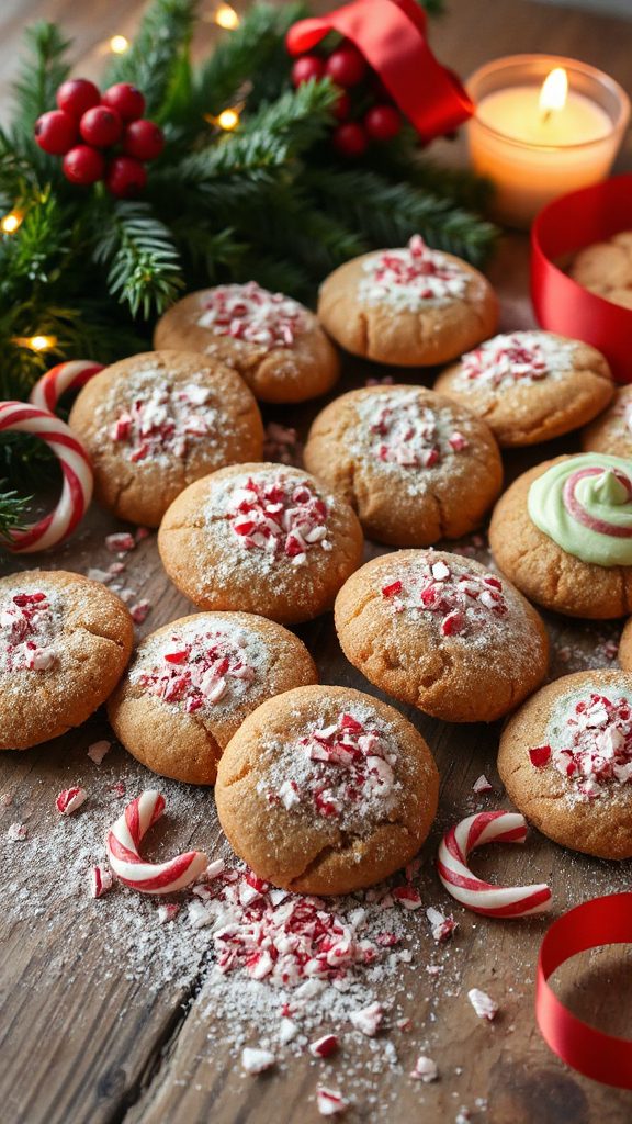 festive peppermint gingerbread cookies