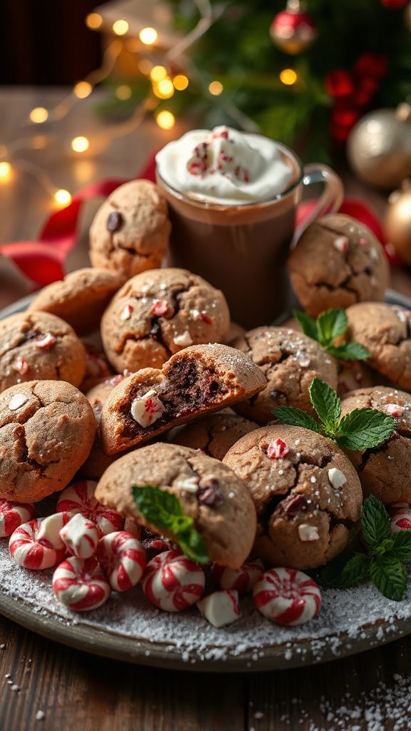 festive peppermint mocha cookies