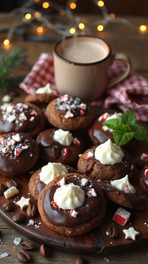 festive peppermint mocha cookies