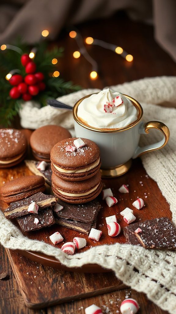 festive peppermint mocha macarons festive peppermint mocha macarons