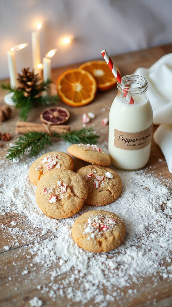 festive peppermint peanut butter cookies