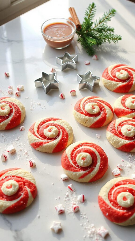 festive peppermint swirl cookies