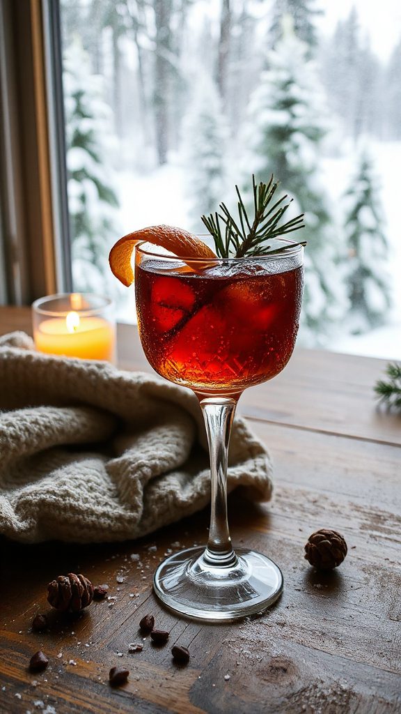 festive pine negroni cocktail festive pine negroni cocktail