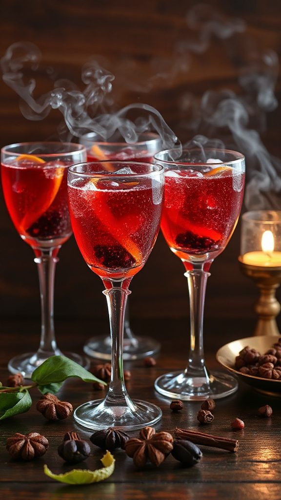 festive pomegranate allspice cocktail