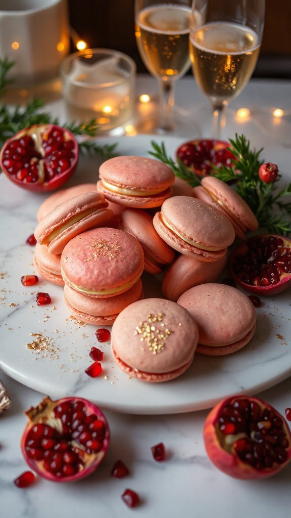 festive pomegranate champagne macarons festive pomegranate champagne macarons