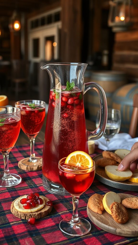festive pomegranate cider spritzer
