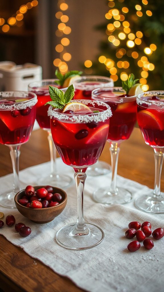 festive pomegranate cranberry punch